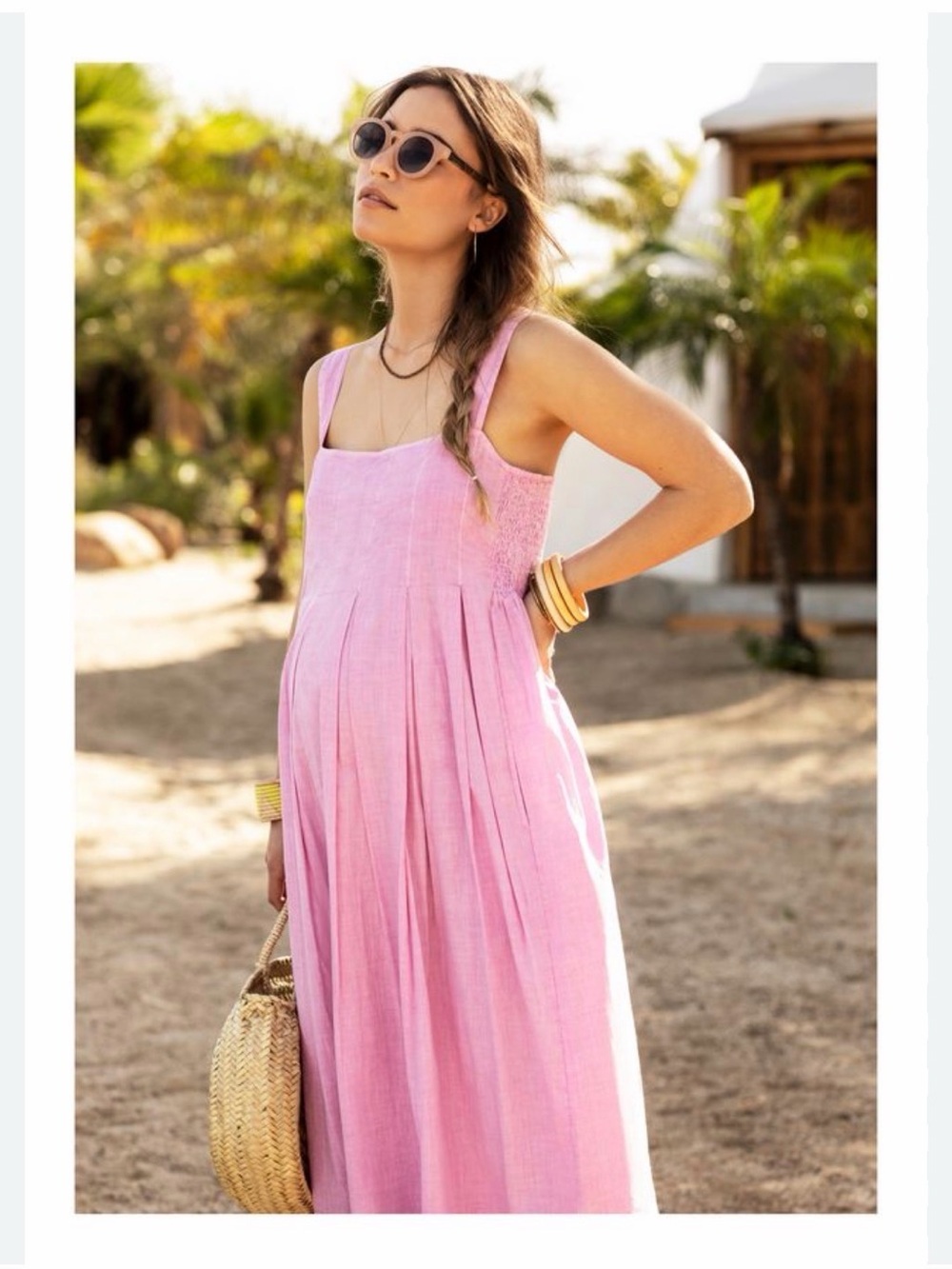 Hatch Maternity Pink Sleeveless Maxi Sundress